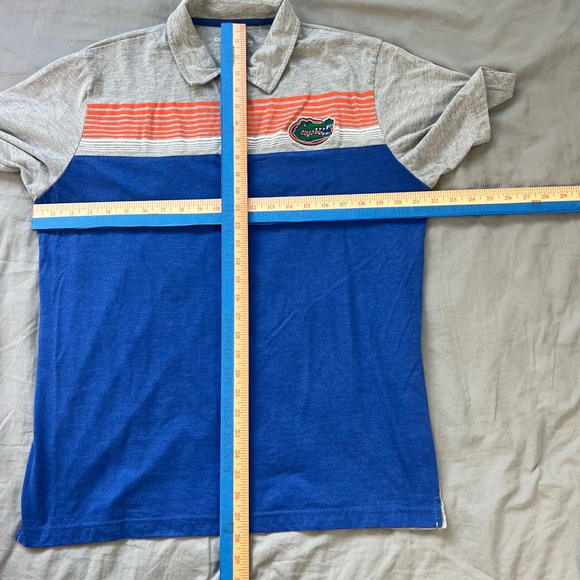 Florida Gators Polo Shirt Mens Large Orange Stripe Gator Emblem Colosseum NCAA - Picture 7 of 12